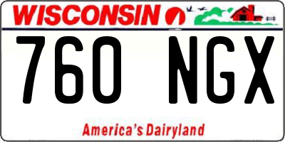WI license plate 760NGX