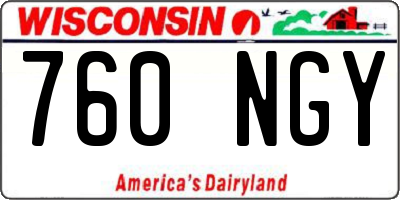 WI license plate 760NGY