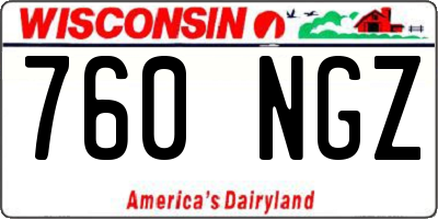 WI license plate 760NGZ