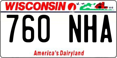 WI license plate 760NHA