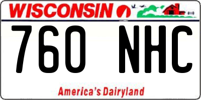 WI license plate 760NHC