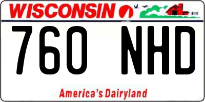 WI license plate 760NHD