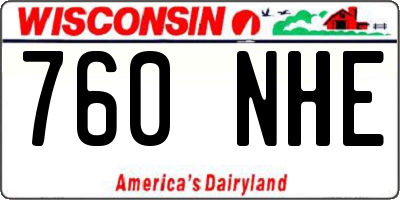 WI license plate 760NHE