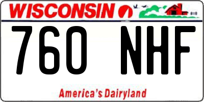 WI license plate 760NHF