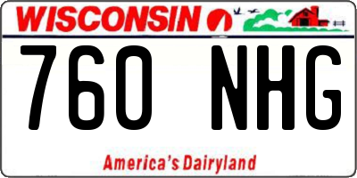 WI license plate 760NHG