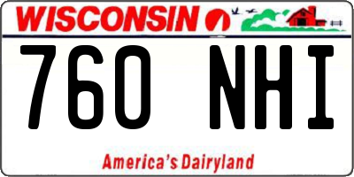 WI license plate 760NHI