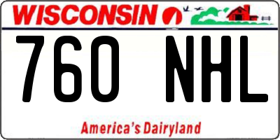 WI license plate 760NHL