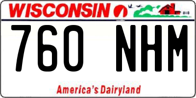 WI license plate 760NHM