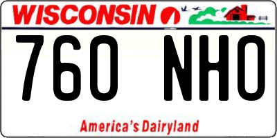 WI license plate 760NHO