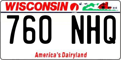 WI license plate 760NHQ