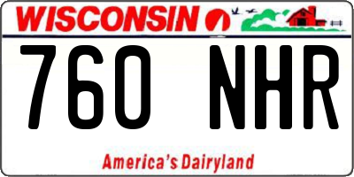 WI license plate 760NHR