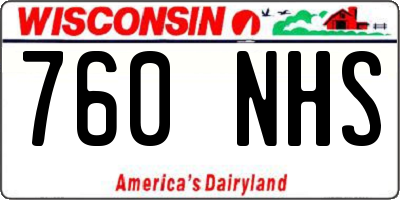 WI license plate 760NHS