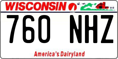 WI license plate 760NHZ