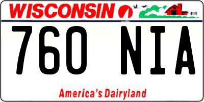 WI license plate 760NIA