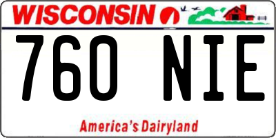 WI license plate 760NIE