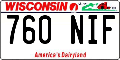 WI license plate 760NIF