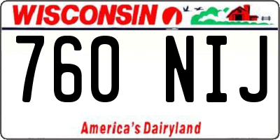 WI license plate 760NIJ