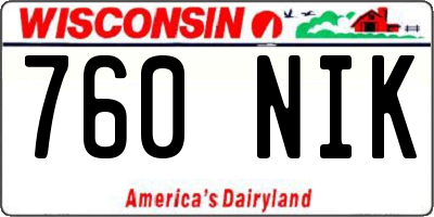 WI license plate 760NIK