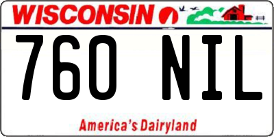 WI license plate 760NIL