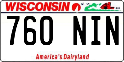 WI license plate 760NIN