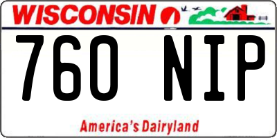 WI license plate 760NIP