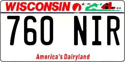 WI license plate 760NIR