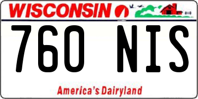 WI license plate 760NIS