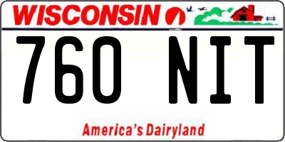 WI license plate 760NIT