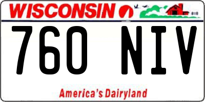 WI license plate 760NIV