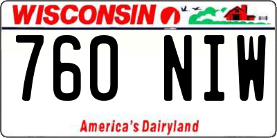 WI license plate 760NIW