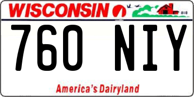 WI license plate 760NIY
