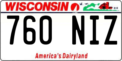 WI license plate 760NIZ