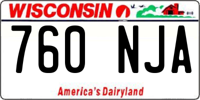 WI license plate 760NJA