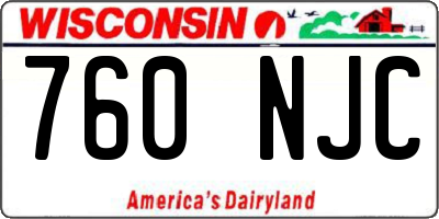 WI license plate 760NJC