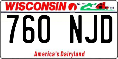 WI license plate 760NJD