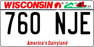 WI license plate 760NJE