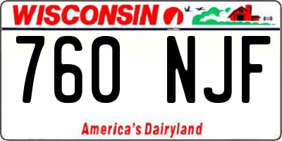 WI license plate 760NJF