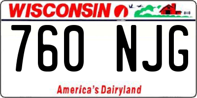 WI license plate 760NJG