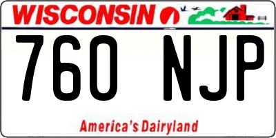 WI license plate 760NJP