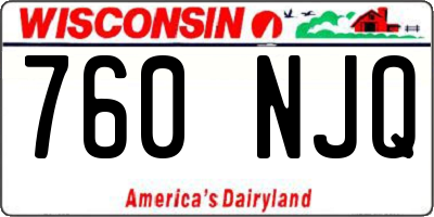 WI license plate 760NJQ