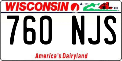 WI license plate 760NJS