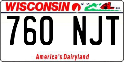 WI license plate 760NJT