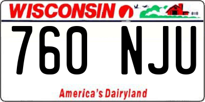WI license plate 760NJU