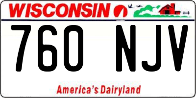 WI license plate 760NJV