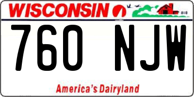 WI license plate 760NJW