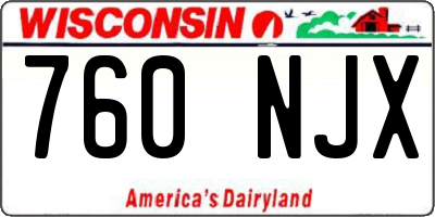 WI license plate 760NJX