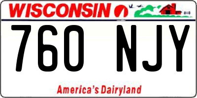 WI license plate 760NJY