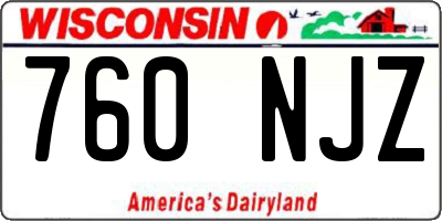 WI license plate 760NJZ