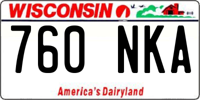 WI license plate 760NKA