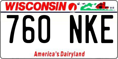 WI license plate 760NKE